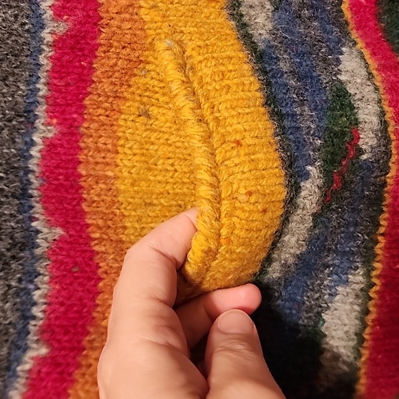 Multi color wool button up sweater - Picture 3 of 4